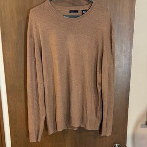 Silk and Cashmere Mocha Brown Crewneck Sweater size L